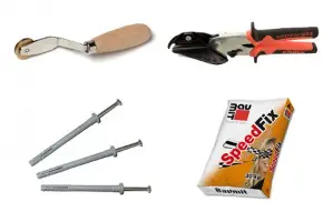 Obrada + pričvršćivanje žbuke + letvica za žbukanje + profili