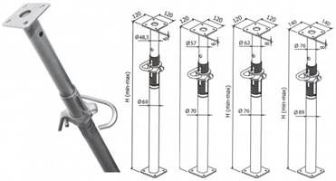 Podupirač zida klasa D 180-300cm pocinčani, vanjski navoj, ispitan EN1065, ZBD30EZ