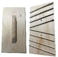Daska strugalica drvena 380x195x70 mm, s 8 čeličnih nazubljenih oštrica, Z0116