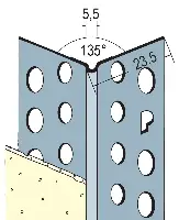 Alu kutnik 135° 23x23mm, 3m/štanga, 50štangi/bunt, 25karton/paleta, Z40433