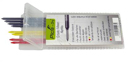 Grafitne mine-set 8-djelni (crveni,žuti,sivi) za PICA-DRY marker, Z409420