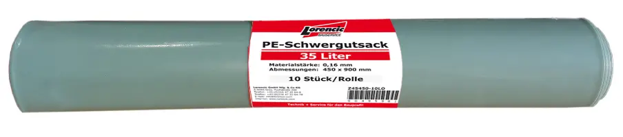 Vreće za veliki otpad 550x1000mm / 0,16mm zapremnina cca. 60l 10kom/rola, Z45550-10LO