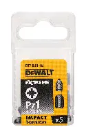 Bitovi PZ1 x 25mm EXTREME® IMPACT TORSION DEWALT® otporni na udarce 5kom/pak, ZDT7386T-QZ