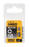 Bitovi PZ3 x 25mm EXTREME® IMPACT TORSION DEWALT® otporni na udarce 5kom/pak, ZDT7388T-QZ