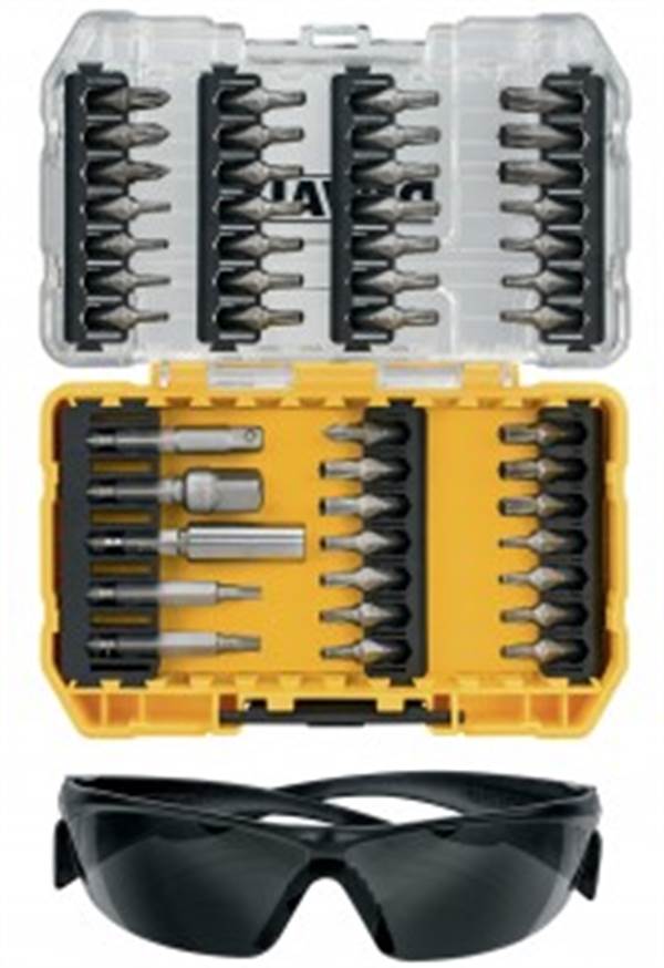 Set bitova DEWALT® 47-dijelni PZ/PH/TORX s magnetnim držačem bitova, zaštitne naočale 5kom/pak, ZDT70704-QZ