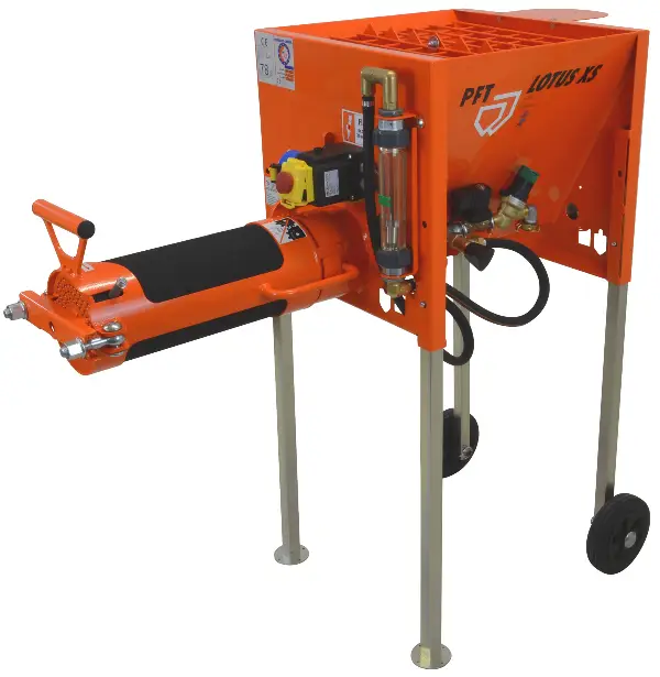 Protočni mješač PFT LOTUS XS R za glet mase 230V/1,3kW s gumenom cijevi za miješanje, Z00754071