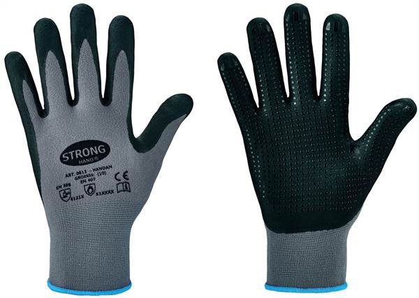Radne rukavice HANDAN STRONGHAND®, sive, EN388+EN407, vel. 9, 120pari/kart, Z061309