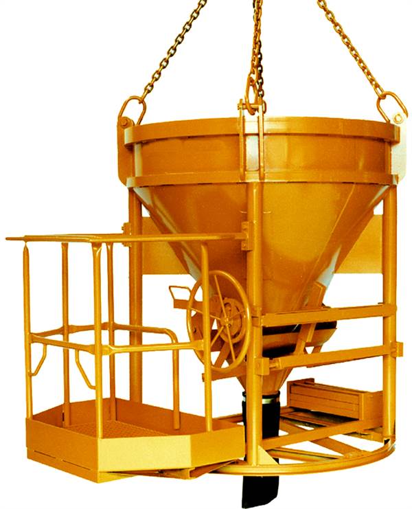 Silos za beton 1016H.14 PAM, 1500l s transportno košaro za delavca, cilindrično-stožčast, Z1016H1500PAM