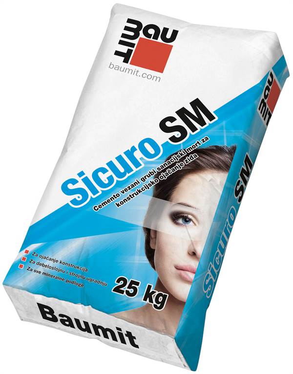 BAUMIT SICURO SM sanacijski mort 25kg/vreća 54vreća/pal, Z1025C750