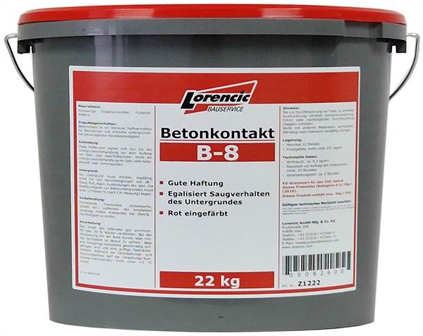 Betonkontakt B-8 crveni 22kg/kanta 24kanti/paleta ***Opasnost od smrzavanja od 0°C ***, Z1222