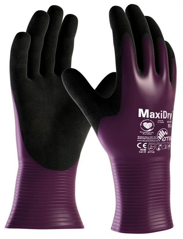 Radne rukavice višenamjenske MAXIDRY® 56-426, lila/crne, premazane, EN388+EN374, vel. 10, Z131910