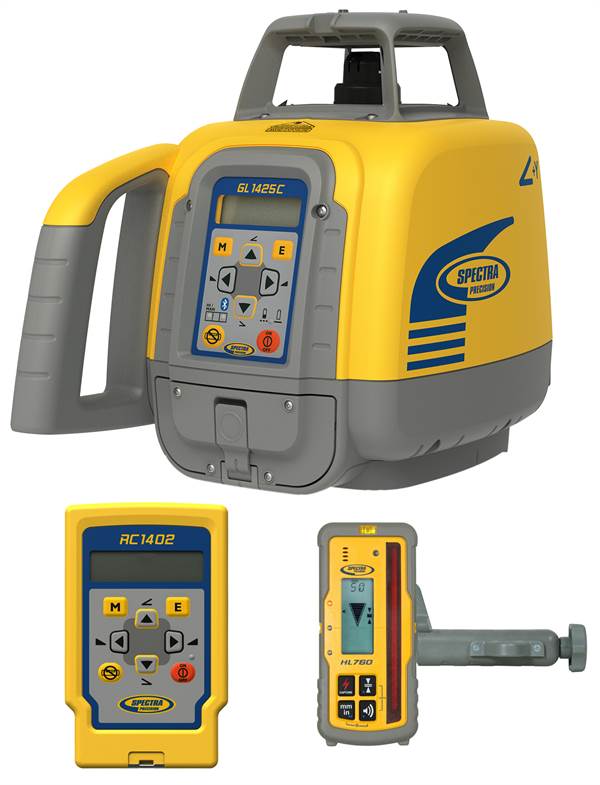 Dvoosovinski nagibni laser SPECTRA GL 1425C s prijemnikom, držačem, baterijama, u koferu, Z1401425C