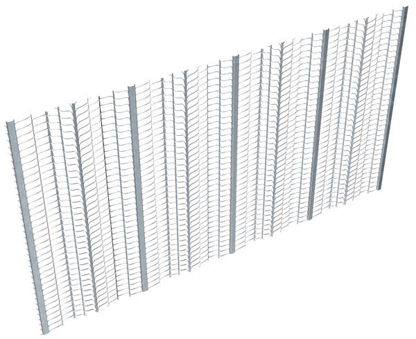 Metalna rešetka - nosač žbuke 2,5x0,6m=1,50m²/ploča, visina žlijeba 4mm, 20ploča/bunt, Z329900LO