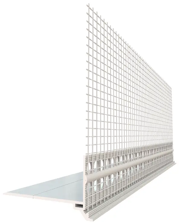 Sokl profil PVC s WDVS mrežicom tip PRAKTIKA 50x1mm 2,5m/štanga, 25štangi/karton, 40karton/paleta, Z4039050