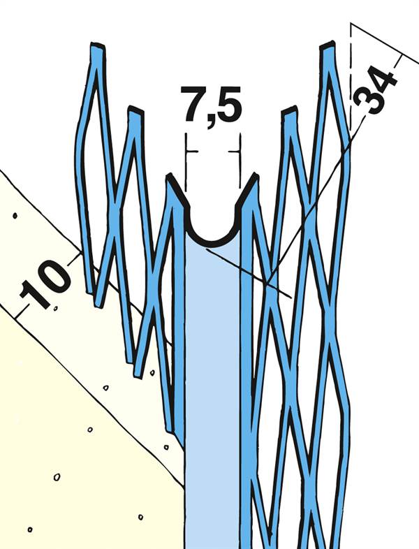 Unutarnji kutnik 1005 3,0m/štanga za zaobljenu izvedbu ruba, 25štangi/bunt, 81bunt/paleta, Z41005300
