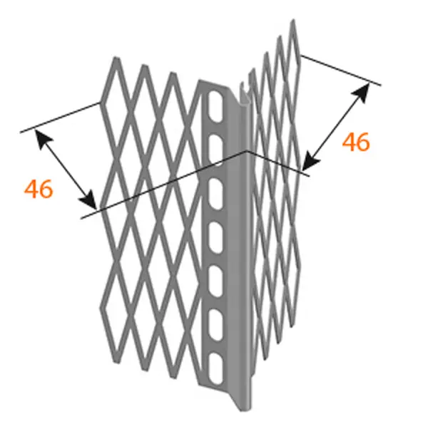 Kutni profil za unutarnje žbukanje 90° 2,50m/štg 15štg/bunt 96bunt/pal, Z41043250LO