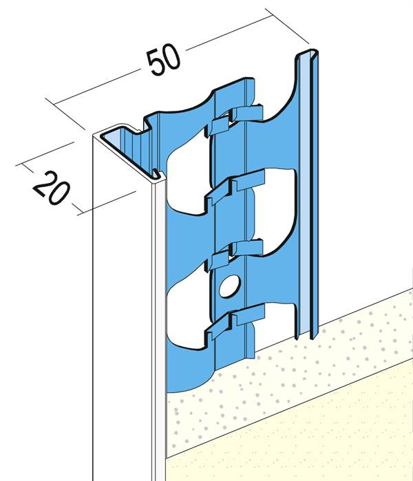 Završni profil 1222 20mm 3,0m/štg, 25štg/bunt, 42bunt/pal, Z41222300
