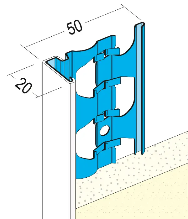 Završni profil 1222 20mm 3,0m/štg, 25štg/bunt, 42bunt/pal, Z41222300