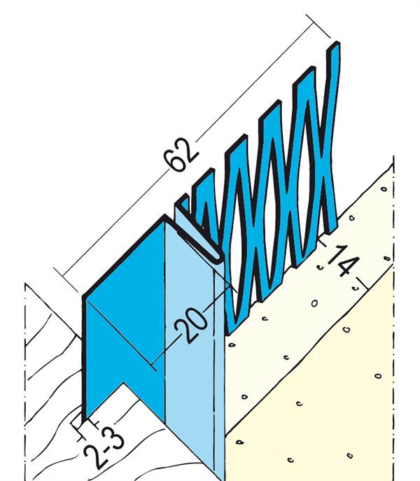 Početni profil 1301 14mm, 3,0m/štg, 15štg/bunt, 47bunt/pal, Z41301300
