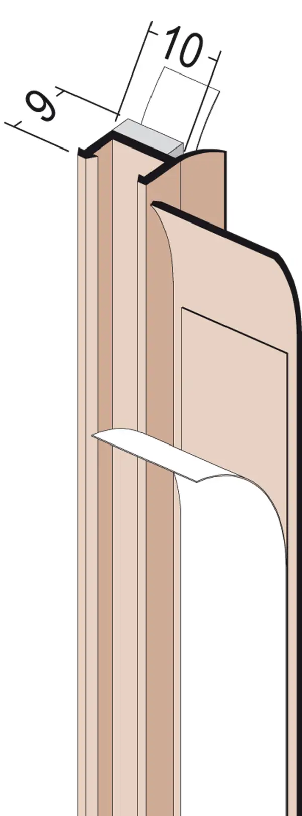 Priključni profil 3712 PVC s brtvom 2,6m/štg, 60štg/kart, 36kart/pal, Z43712260