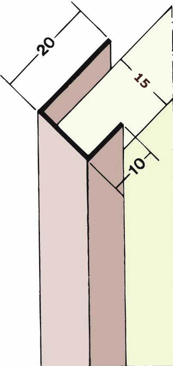 Obrubni profil PVC 3747 15mm, 2,5m/štanga, 50štangi/bunt, 36bunt/paleta, Z43747250