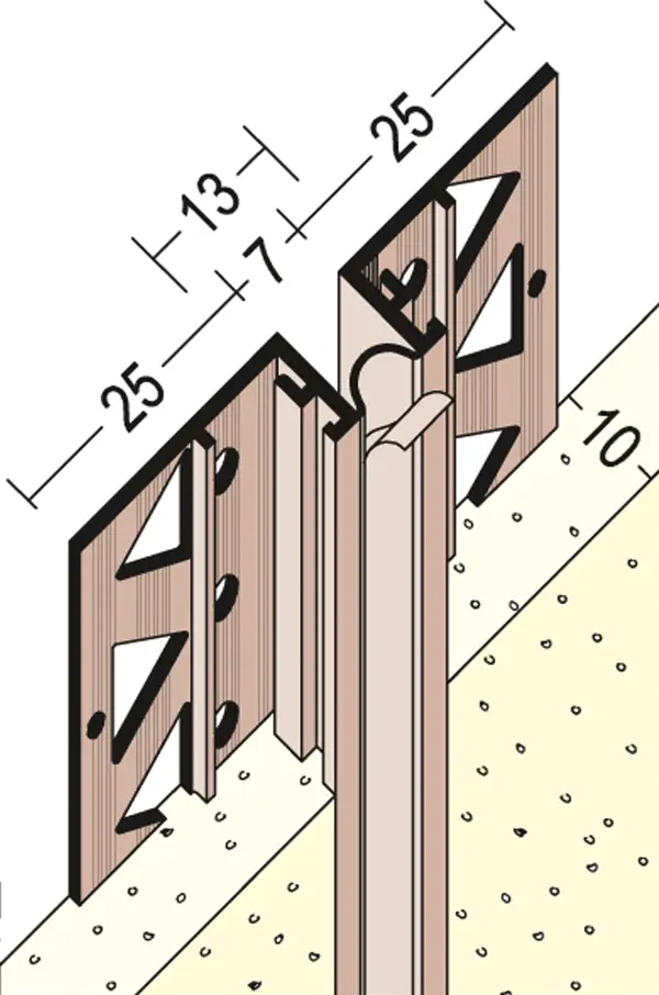 Dilatacijski profil PVC 3754 2,75m/štg, 25štg/kart 36kart/pal, Z43754275