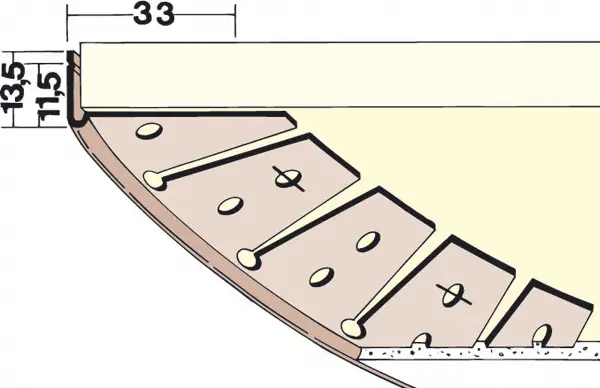Završni profil PVC 3768 3m/štanga, 20štangi/karton 182kart/pal, Z43768300