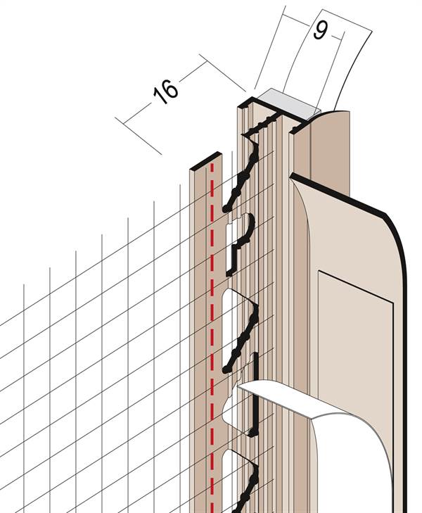 Priključni profil 37909, PVC s brtvom & mrežicom 2,6m/štg 50štg/kart 13kart/pal, Z437909260