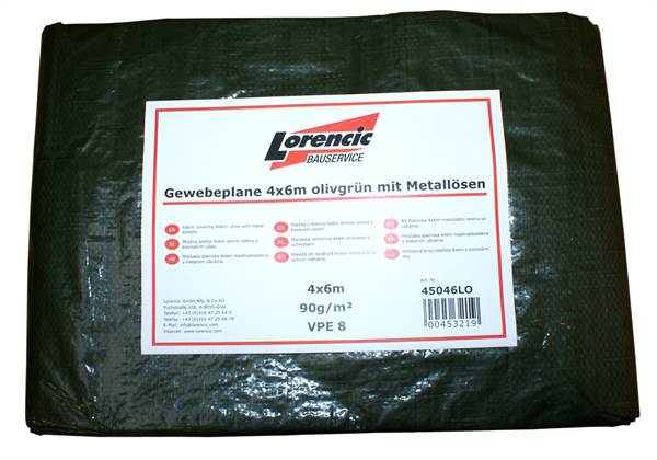 Mrežasta pokrivka 10x12m, maslinastozelena s metalnim ušicama 2kom/pak, Z4501012LO