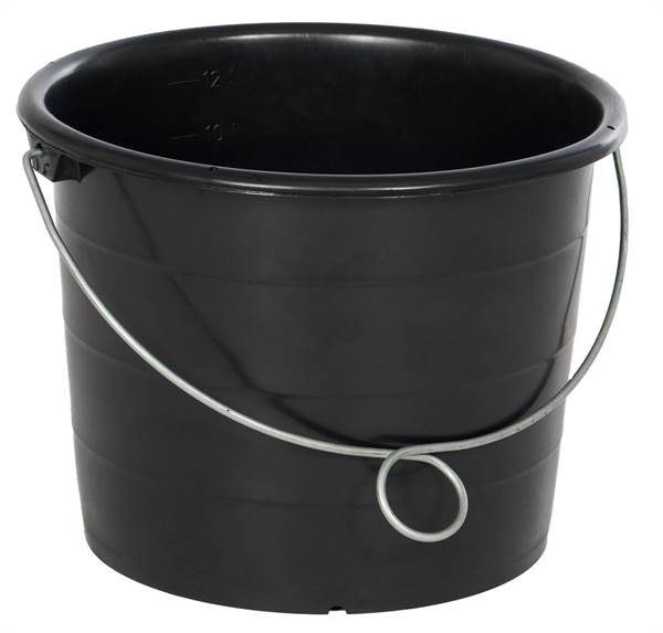 Zidarska kanta crna 12l, ojačana, 600kom/pal, Z4518