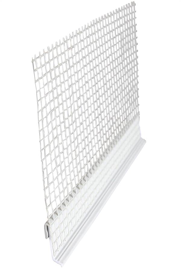 Priključni profil PVC za WDVS sokl lajsne 2,5m/štanga s WDVS mrežicom 25štg/kart 72kart/pal, Z4650305001