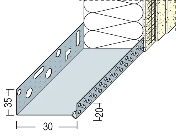 Sokl profil WDVS alu 30mm 90603 (9143) 2,50m/štanga, 10štangi/bunt, Z490603