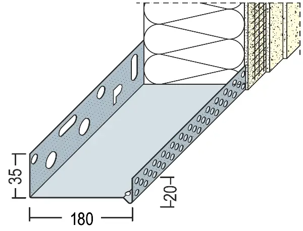 Sokl profil WDVS alu 180mm 90818 (9216) 2,50m/štanga, 6štangi/bunt, Z490818