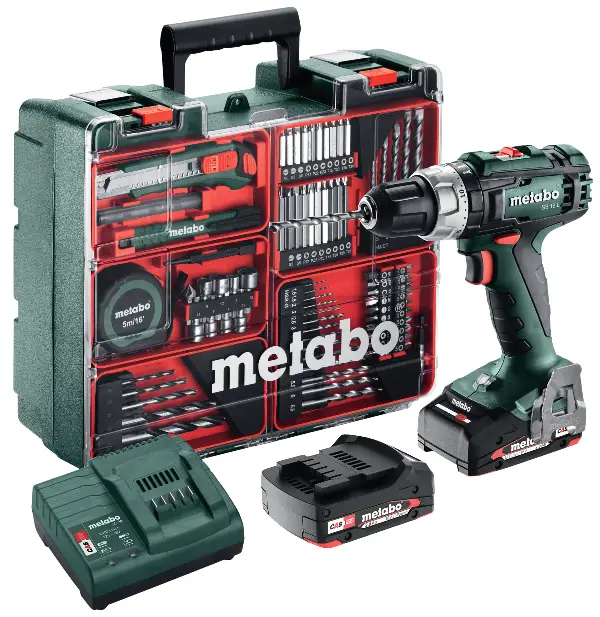 =81= Baterijska udarna bušilica set METABO SB 18 L 18V 2,0Ah Li-Power s 79-djelnim setom pribora, Z602317870