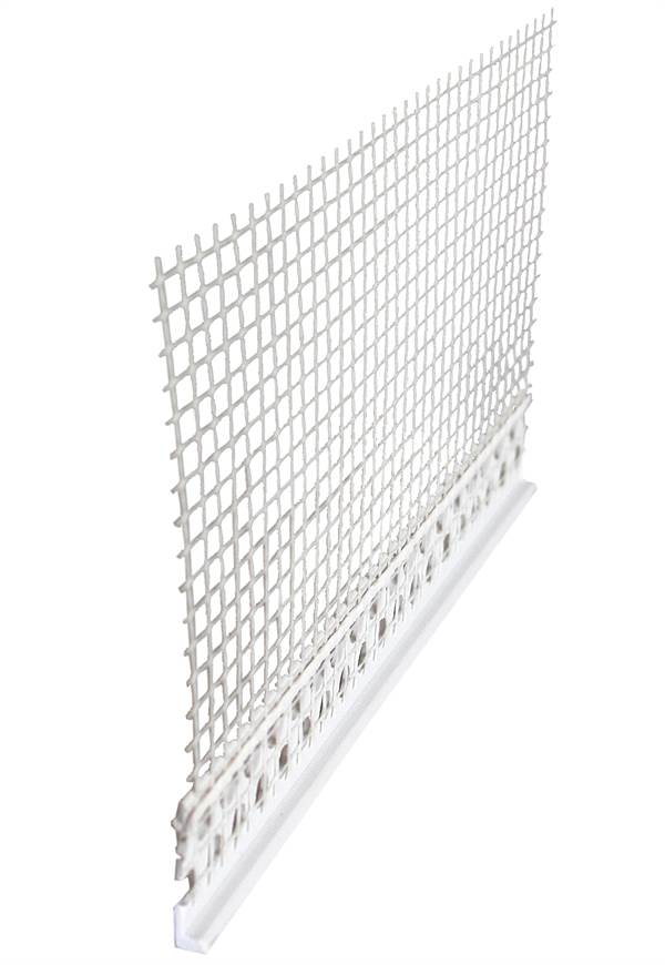 Završni profil WDVS, PVC s mrežicom 2,5m/štanga, 5mm debljina žbuke, 25štg/kart, 109kart/pal, Z6410305001