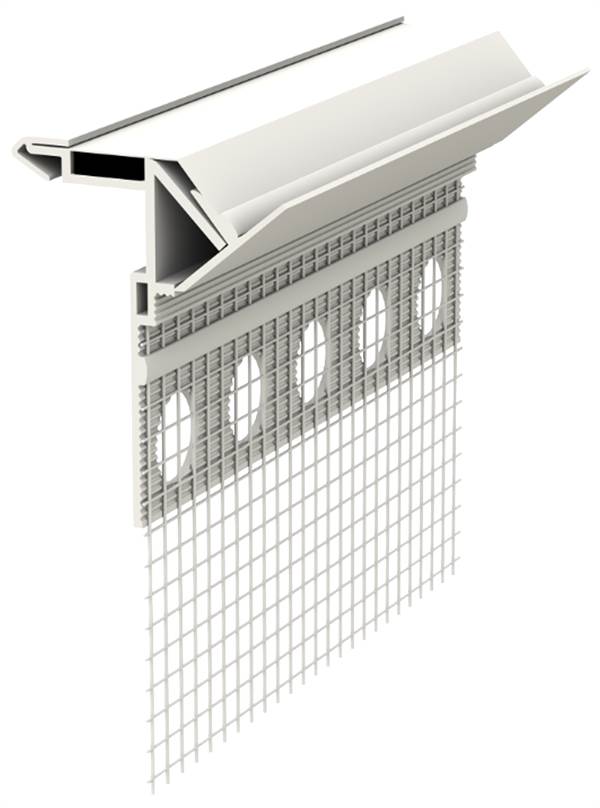 Završni profil WDVS Attika PVC s mrežicom, brtvom 2,5m/štg 10štg/kart 40kart/pal, Z6413250LO