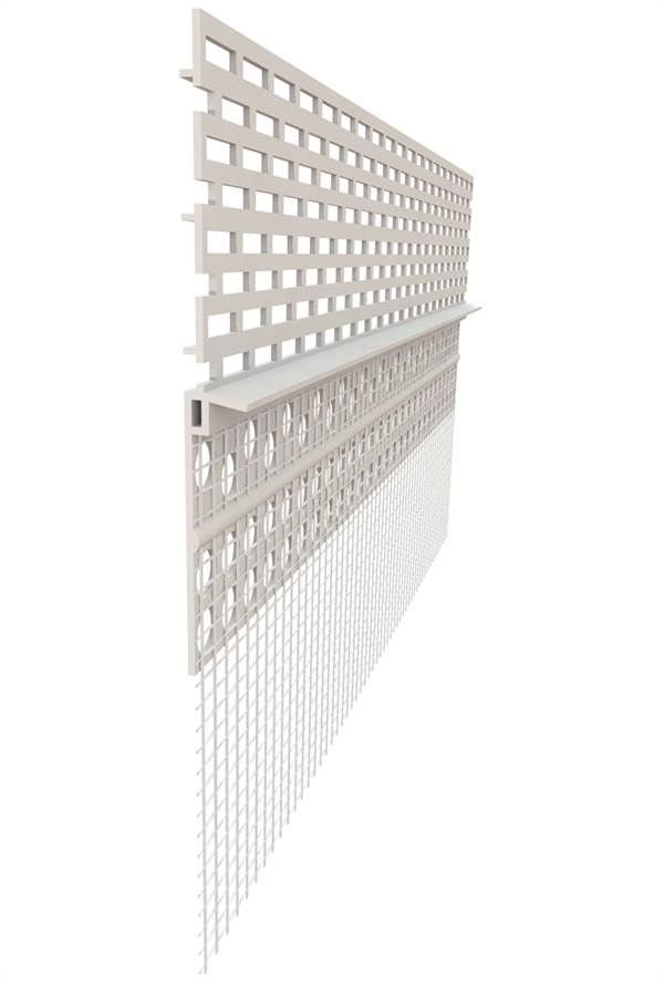 Ventilacijski profil PVC s mrežicom, 2,5m/štanga, 25štangi/karton, 20karton/paleta, Z9224LO