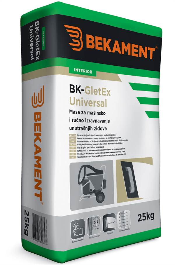 BEKAMENT BK GLETEX UNIVERSAL masa za izravnavanje 25kg/vreća 48vreća/pal, ZA01834