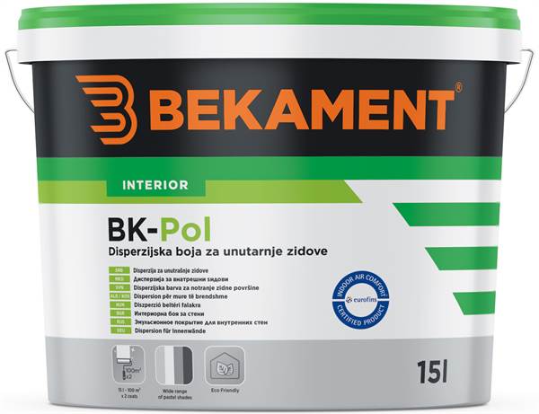 BEKAMENT BK-POL unutarnja disperzija 15l/kanta 24kanta/pal, ZA18115