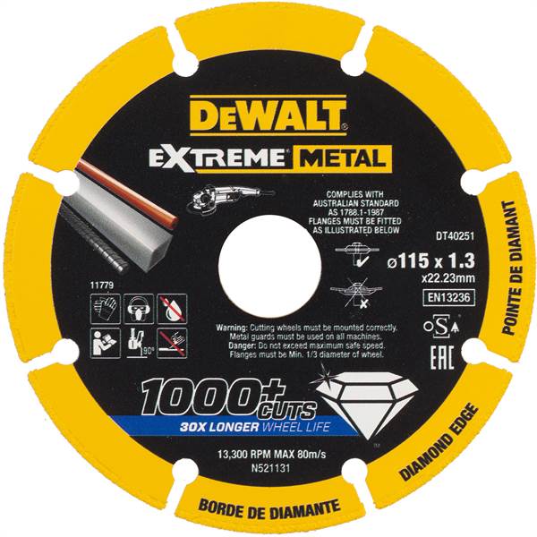 Dia rezna ploča DEWALT® EXTREME® METAL 115x1,3x22,23mm, ZDT40251-QZ