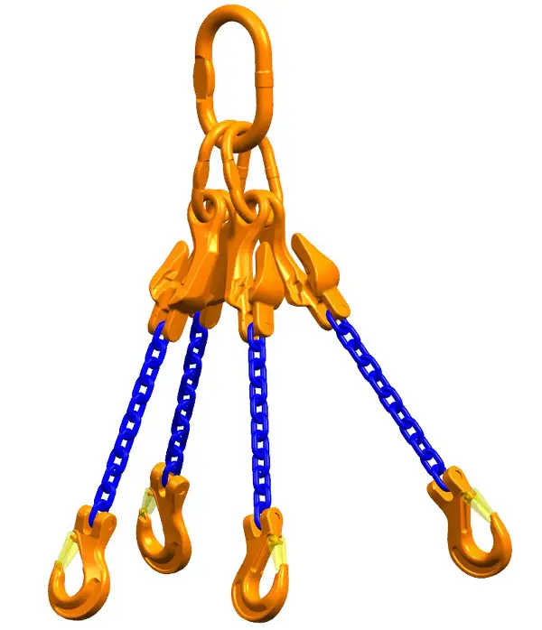 Lanac za dizalicu PEWAG WIN 4-kraka 2,0m, lanac p=10mm, 8000kg, krativ, ZKG83201