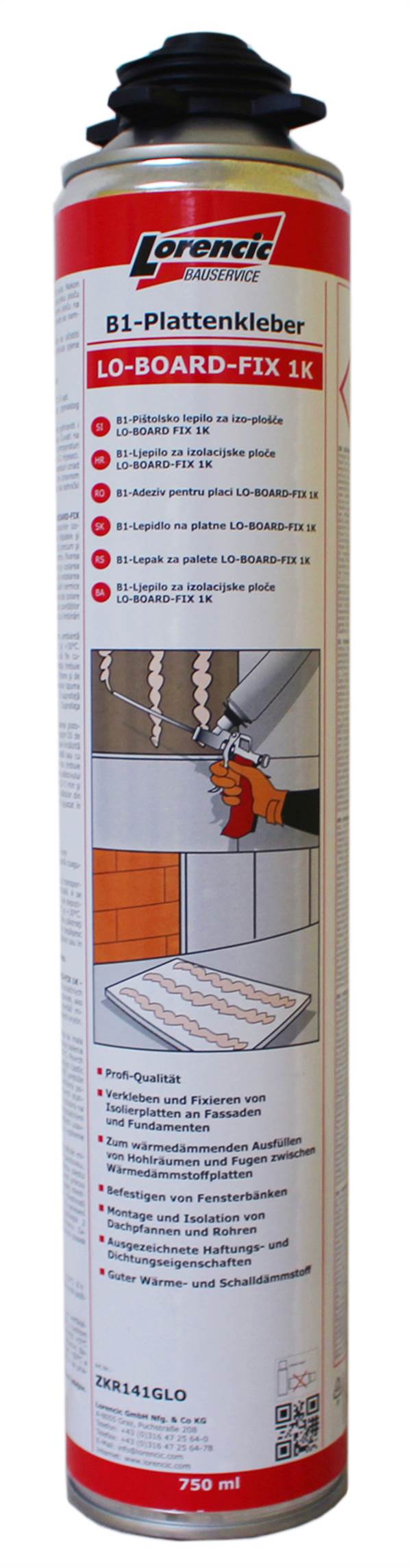 =§= Ljepilo za izolacijske ploče B1 LO-BOARD-FIX 1K 750ml 12kom/kart 70kart/pal, ZKR141GLO