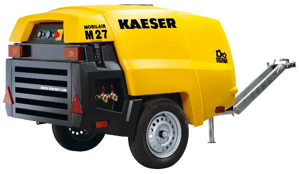 Kompresor KAESER SET M27PE 2,6m³, 7,0bar, nezakočen, s mazalicom za alat, ZM27PE-SET