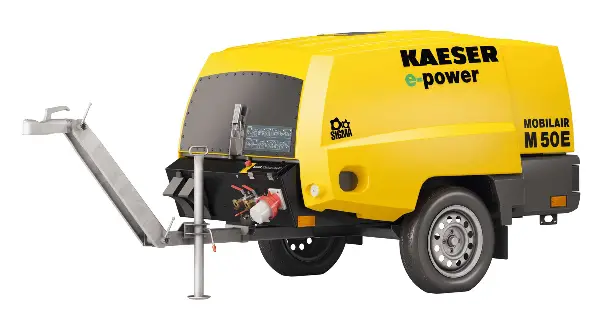 Kompresor KAESER SET M50EPE 5,0m³, 7,0bar, nezakočen, s mazalicom za alat, ZM50EPE-SET