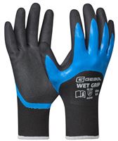 Radne rukavice WET GRIP, crno/plave, dvostruko premazane, bešavne, EN388, vel.10, 12pari/paket 144pari/karton, Z709593