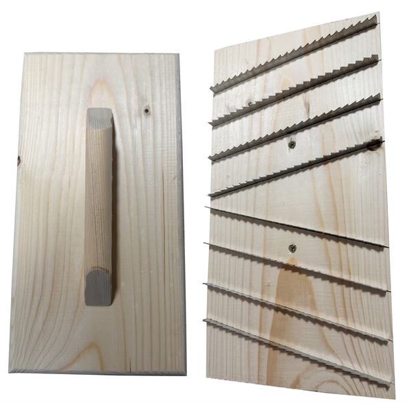 Daska strugalica drvena 380x195x70 mm, s 8 čeličnih nazubljenih oštrica, Z0116