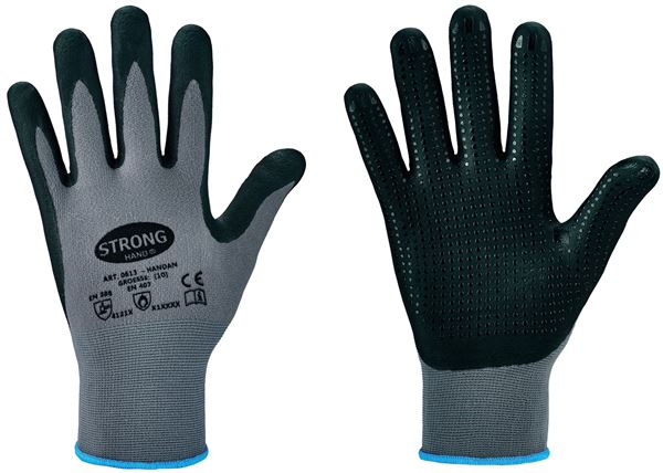 Radne rukavice HANDAN STRONGHAND®, sive, EN388+EN407, vel. 11, 120pari/kart, Z061311