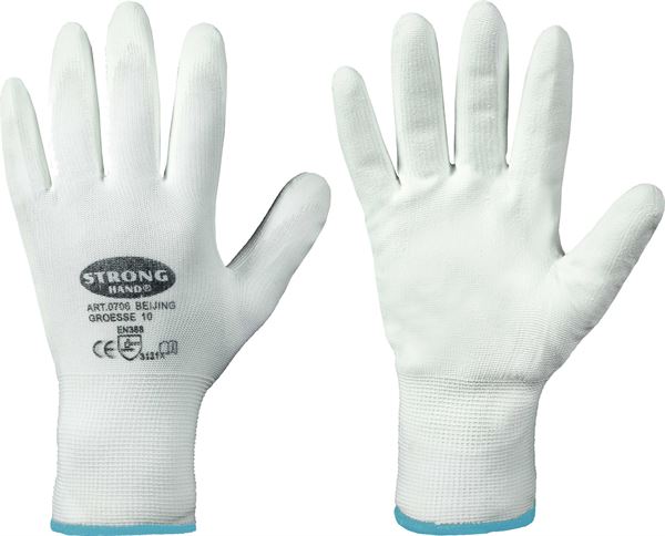 Radne rukavice CLASSIC BEIJING STRONGHAND®, bijele, EN388, vel. 9, 240pari/kart, Z070609