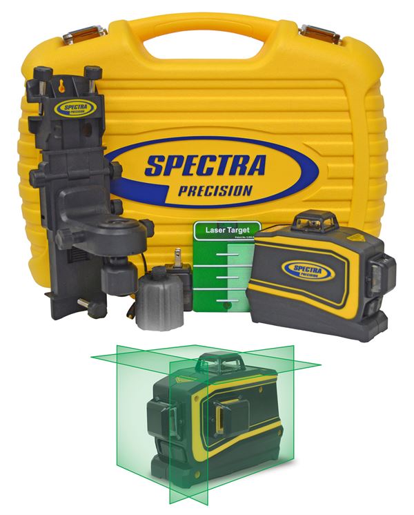 =81= Linijski laser SPECTRA LT58G 3-razine s punjačem, ciljnom metom, adapterom, u koferu, Z120058G