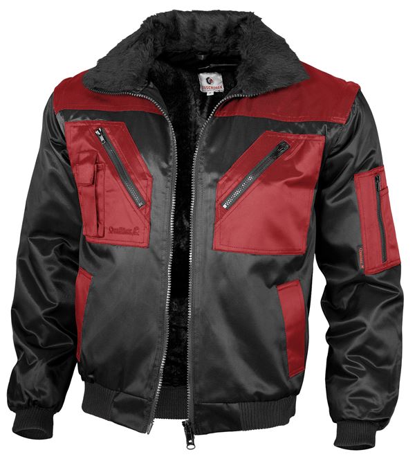 Pilotska jakna QUALITEX crno/crvena, 265g/m², vel. XL, Z23619XL
